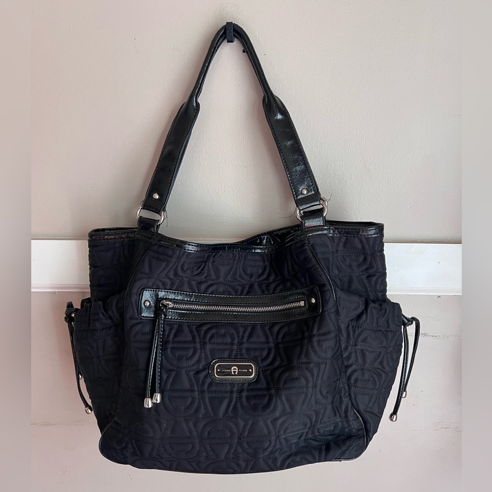 Etienne Aigner Black Quilted Shoulder Bag